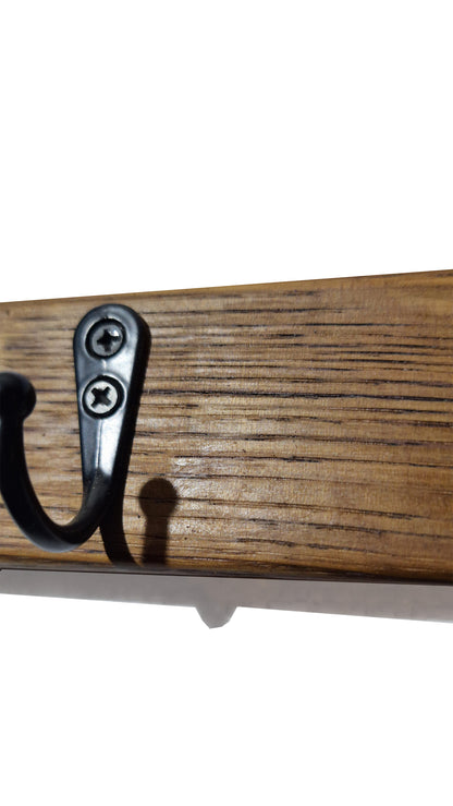 Perchero de Roble Americano con Gancho Metálico Vintage