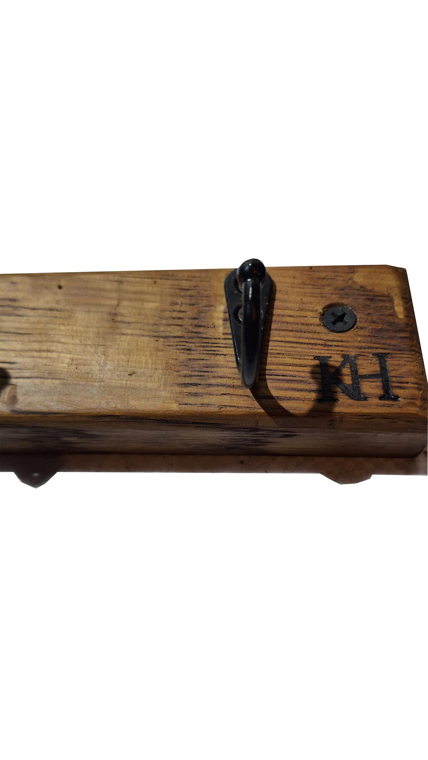 Perchero de Roble Americano con Gancho Metálico Vintage