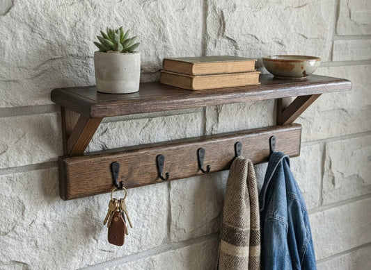 Perchero/recibidor roble oscuro